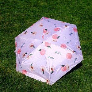 Peach Mini Sun Rain Pocket Umbrella